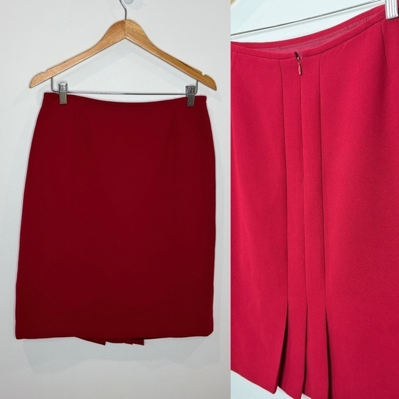 Red Women’s Midi Pencil Skirt Lined - Picture 1 of 6